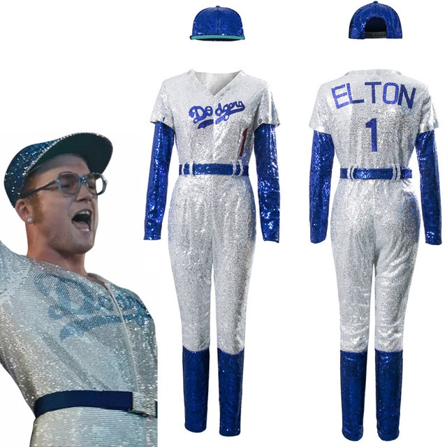 Star Rocketman Elton John Cosplay Costume Glitter LA Dodgers Baseball