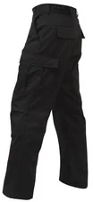 BLACK MENS ROTHCO 5923 BDU PANTS 100%COTTON RIP-STOP MENS CARGO SECURITY XS- 4X
