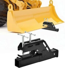 Clamp-On Trailer Hitch Receiver 2'' Ball Mount Adapter for Tractor Bucket Bobcat