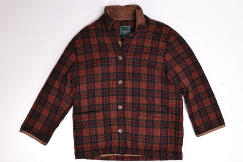 Ralph Lauren Lauren Outdoor Clothing Wool Plaid Leather Coat Jacket Medium - Picture 5 of 12
