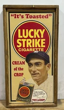 Antique Style Art Wood Lucky Strike Tony Lazzeri Advertising Trade Sign 12x24