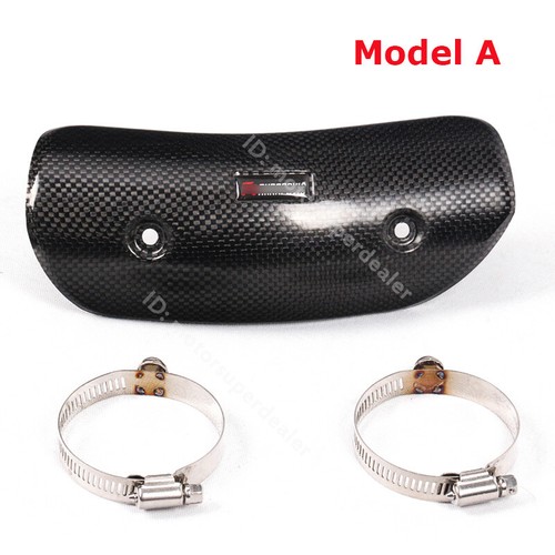 Universal Carbon Fiber Exhaust Heat Shield Cover Connect Pipe Guard Protector - Picture 4 of 16