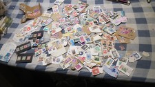 Vintage Estate Lot of Mixed Worldwide and US Stamps Most On Paper