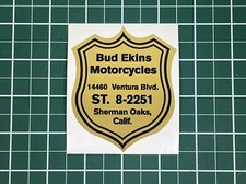 Large Bud Ekins Motorcycles Sherman Oaks Decal Sticker Triumph McQueen