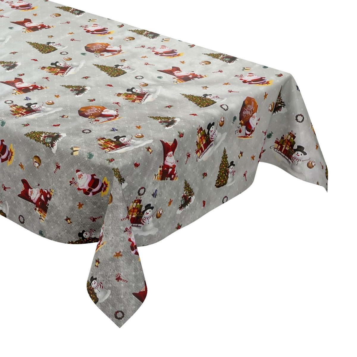 KEVKUS Nappe De Table En Toile Cirée Noël 01334-04 Père Noël Carré Rond Oval