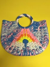 Pop It Fidget Toy Handbag  Stress Relief Rainbow Purse / Lunch Tote Colorful!