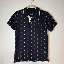 Psycho Bunny Polo Shirt Youth L 14/16 Navy All Over Print Pink  White Bunny