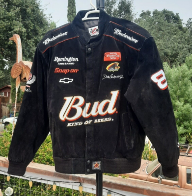 NASCAR BLACK SUEDE LEATHER EARNHART Jacket XL🍒 | eBay
