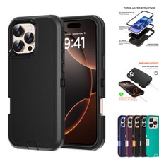 Rugged Case For iPhone 16 Pro Max/16 Plus/16/16 Pro Shockproof Heavy Duty Cover