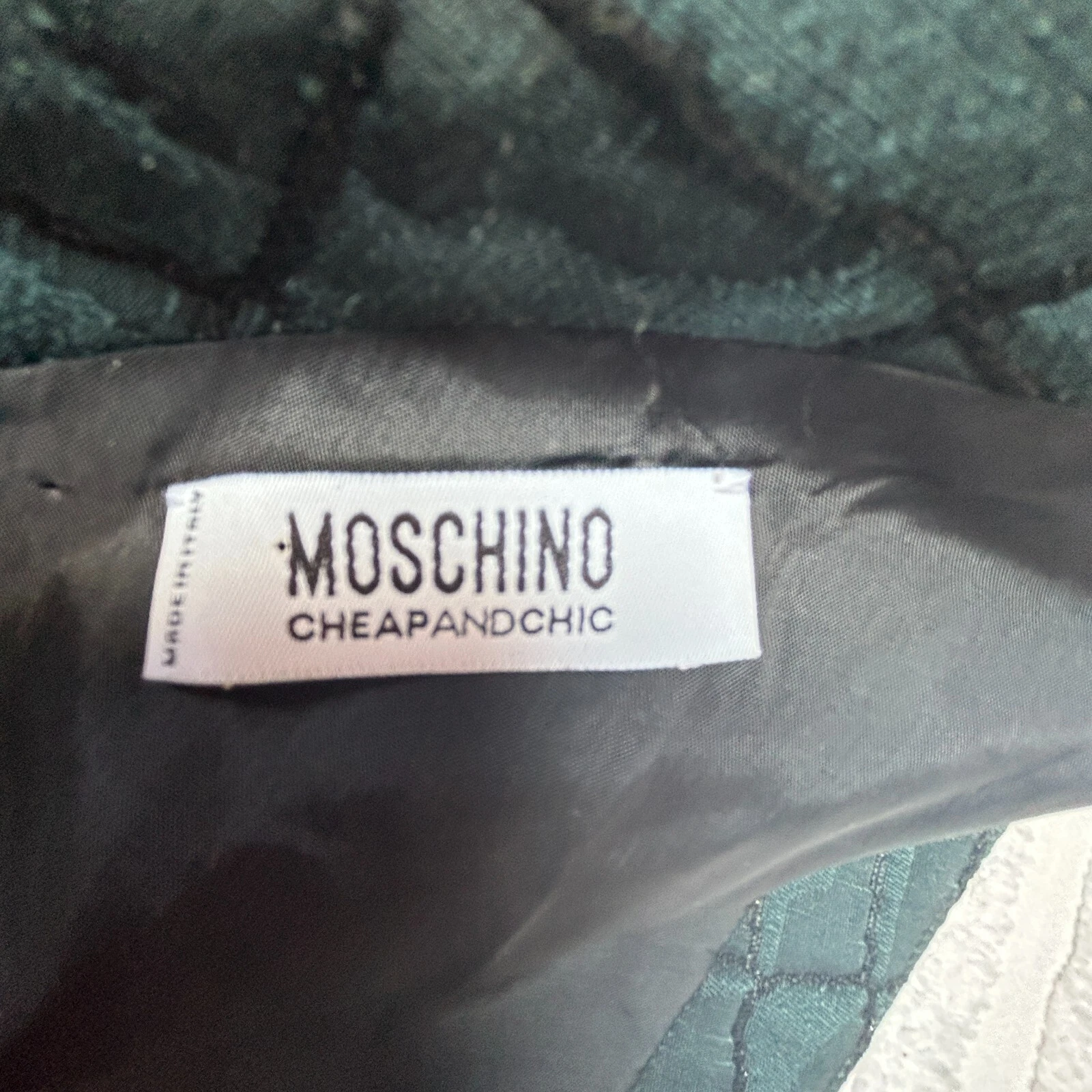 Abito tubino monospalla Moschino economico e chic donna stampa animalier tg 12 verde