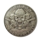 Commemorative Coin Skull Head Usa In God We Trust Silver Liberty