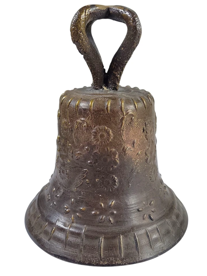 Antique Spanish Mexican Mission Church Bell Bronze Heavy  7" Tall - Image 4 of 4