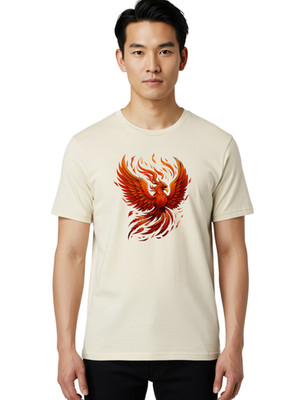Phoenix-8 Mens Graphic Tee, 100% Cotton, Casual Summer Wear