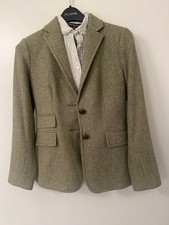 100 Wool J Crew Sz 2 Women's Muted Lime Green Fully Lined Blazer Blouse