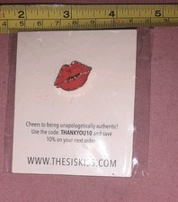 The Sis Kiss Hot Lips Red Lipstick TSK Enamel Pin