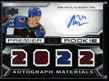 2022-23 UD Premier '22 Premier Rookie JSY Auto #PRA-OO Oskar Olausson RC 51/99