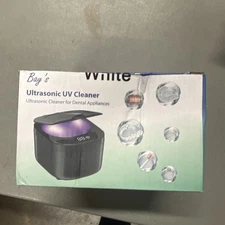 Ultrasonic Dental Appliance UV Cleaner 45kHz LED Cleaner Retainer Dentures White