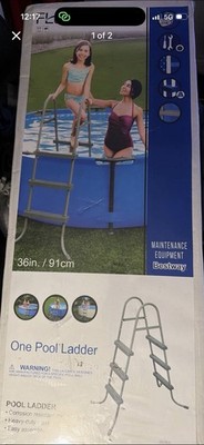 Bestway 36in/91cm A-Frame Pool Ladder 3-Step 220 lb Freestanding 58334E