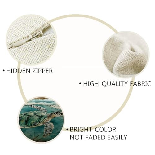  Sea Turtle Throw Pillow Case 20" x 12" (Pack of 2) Turquoise Blue