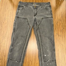 Carhartt double knee work pants woman s grey 10 Long slim fit