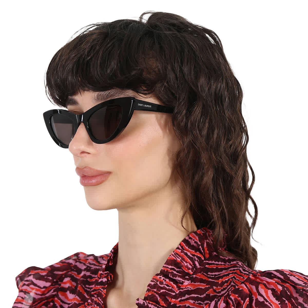 SAINT LAURENT SL 213 リリ キャットアイ フレム サンクラス Yves Saint Laurent SL 213 Lily Women's Sunglasses Black/Gray