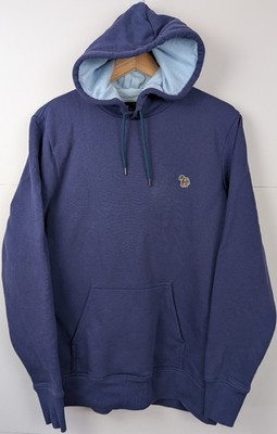 Paul Smith Hoodie Herren mittelblau Pullover Pulli Kapuze Zebra Logo schwer