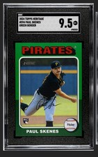 2024 Topps Heritage Green Border Paul Skenes #594 Pittsburgh Pirates SGC 9.5