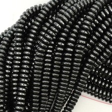 Natural Hematite Rondelle Button Beads Gemstone 15.5" Strand 4mm 6mm 8mm