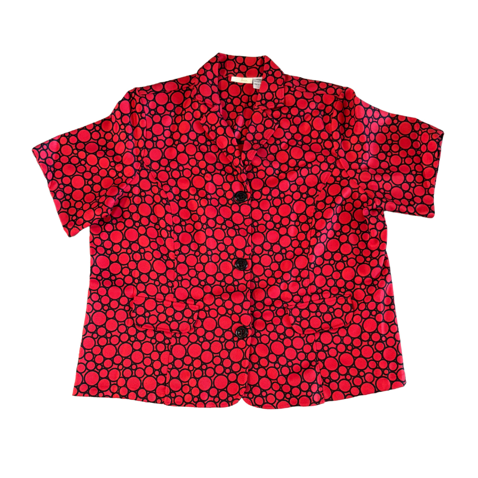 Vintage Red/Black Jacket Top By Java Size 2X 22/24 - image 1