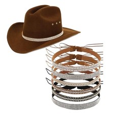 6Pcs Bling Rhinestone Hat Band Ethnic Western Hat Bands Cowboy Hat Belt for