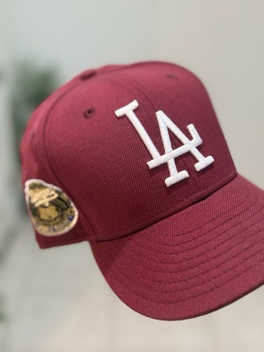 7 5/8 New Era 59Fifty Los Angeles Dodgers Equipado Granate Equipado Serie Mundial