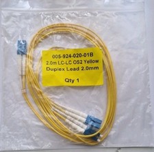 2m LC-LC OS2 Yellow Duplex Lead 2.0mm Fibre optic Patch Cable. 005-924-020-01B