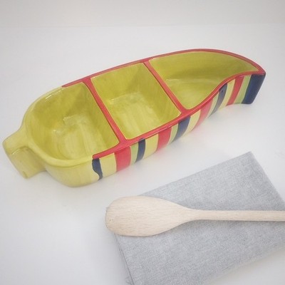 Taco Nacho Bar Topping Condiment Salsa Guacamole Tray Dish Ceramic Colorful