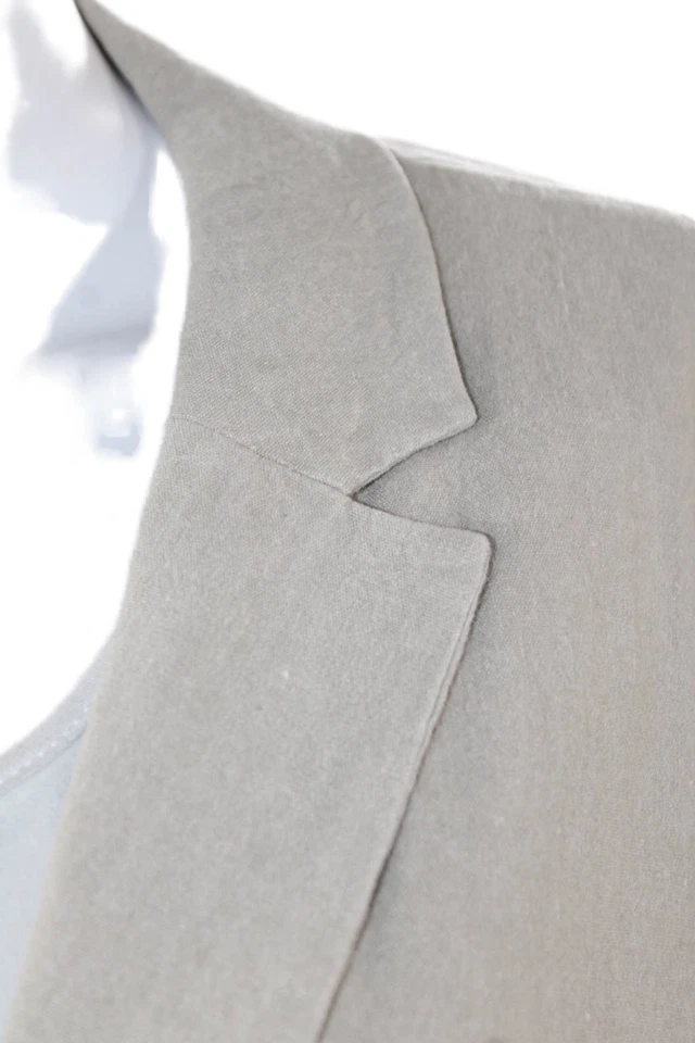 Blazer feminino Pure DKNY de linho bege tamanho M - Imagem 2 de 4