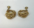 Vintage Napier Gold Tone Knot Screw Back Earrings 7.1g — photo 4