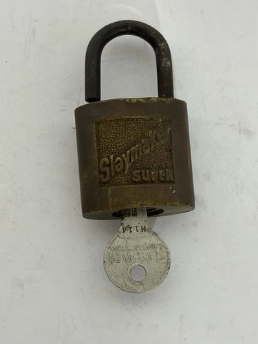 Vintage Slaymaker Maker Super Brass Padlock With Key Working Lancaster Pa - product listing photo