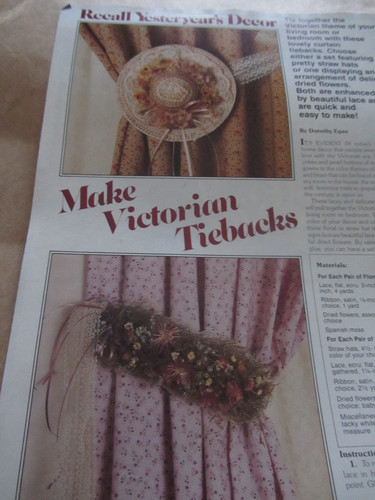 Victorian Tiebacks Project Pattern; Removed from magazine