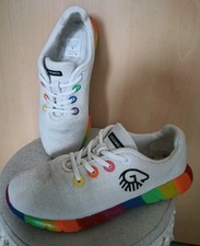 Giesswein Merino Runners Pride Sneaker Gr. 38 Damen Weiß Bunt Regenbogen Gut