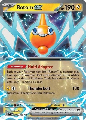 4x Lightly Played Rotom ex - 029/094 - Double Rare Pokemon Phantasmal Flames