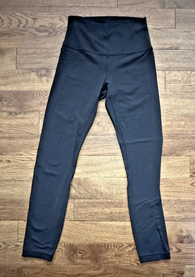 Lululemon Align Pant II *25'' Monochromic Black Emboss Leggings Size 4