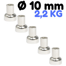 5 x magnes neodymowy z otworem M3 gwint wewnętrzny 2,2 kg mocny 10mm magnes garnkowy