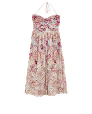 Zimmermann Floral Cutout Dress Womens 10 Pink White Cotton