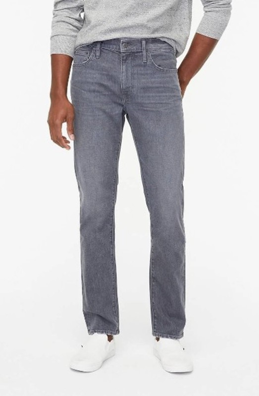 NWT J.Crew Men's Straight-Fit Grey Jean In Signature Stretch Flex BG155 31"x 32"