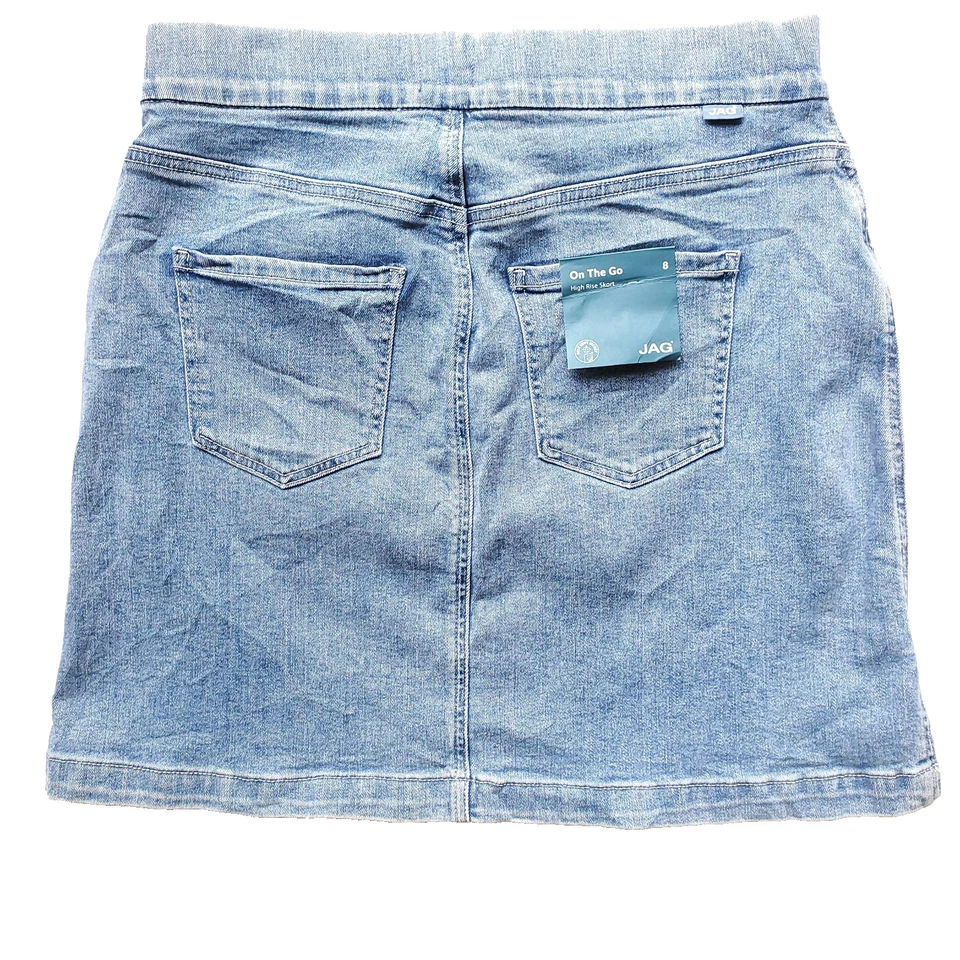 JAG на ходу джинсовой ткани высоты skort Sz 8 Silver Lake синий тянуть на подкладке карманы - Изображение 2 из 4