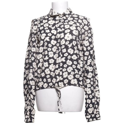 Vanilia, Bluse, Größe: 42, Romantic Flower Shirt, Schwarz/Weiß #1EB