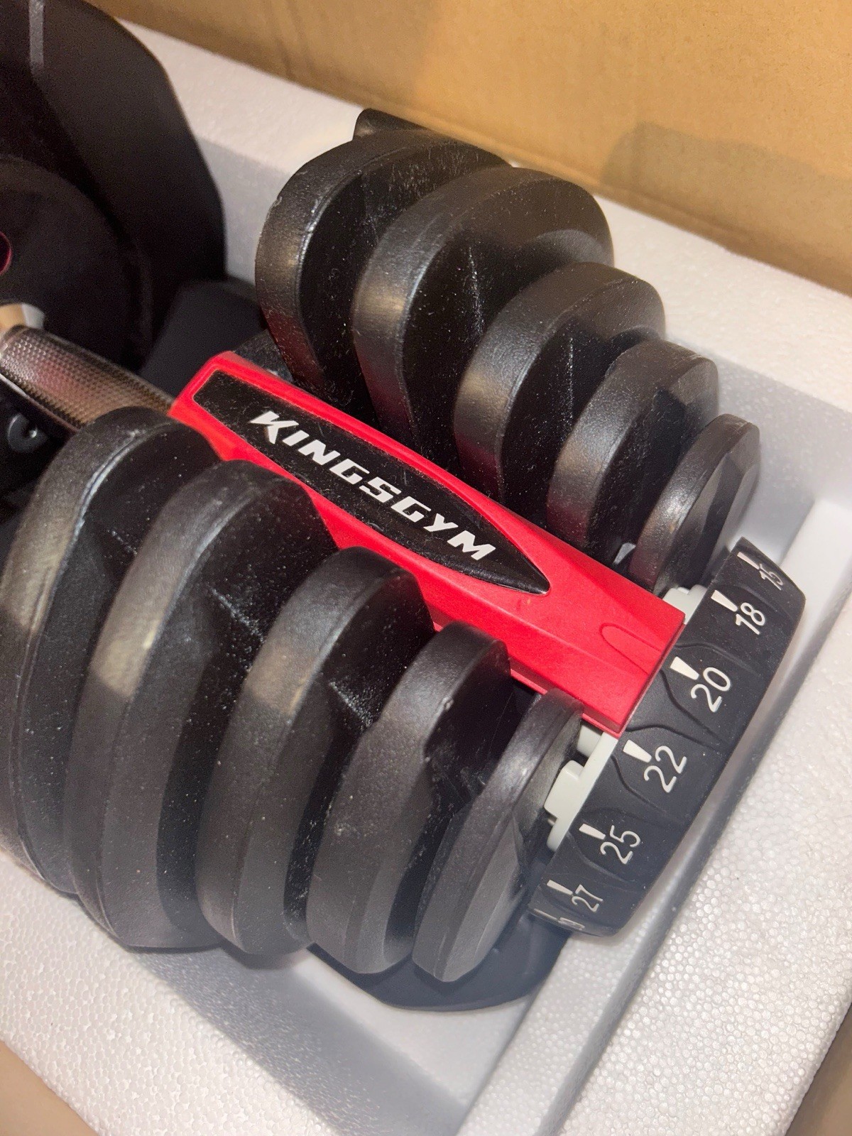 KINGS GYM Manubrio regolabile a selettore 40 kg nero/rosso (2 pz)