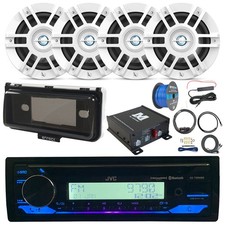 JVC KD-T92MBS 1 DIN Stereo Receiver, Cover, 4x 6.5" Speaker, Amp, Antenna, Wire