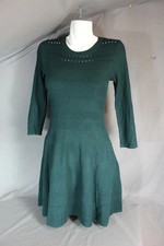 Elize J Green 3/4 Sleeve Size Medium Sweater Dress