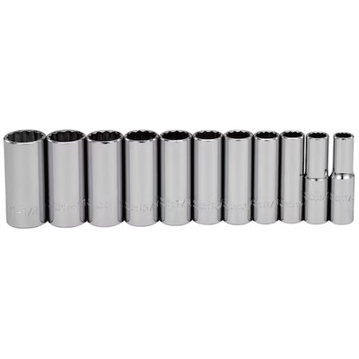 Proto J54104 1/2 in. Drive 12-Pt Deep 11 pc Socket Set 1/2'' - 1-1/8'' Made in USA