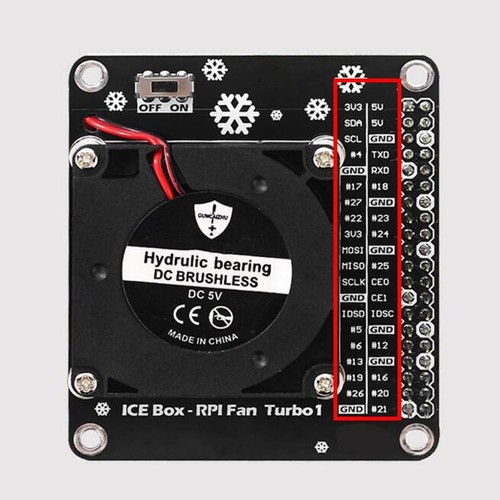 Low Noise GPIO Cooling Fan LED Light Mini Turbo Fan for Raspberry Pi 4B/3B+/3B j - Afbeelding 9 van 9